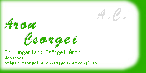 aron csorgei business card