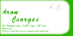 aron csorgei business card